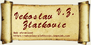 Vekoslav Zlatković vizit kartica